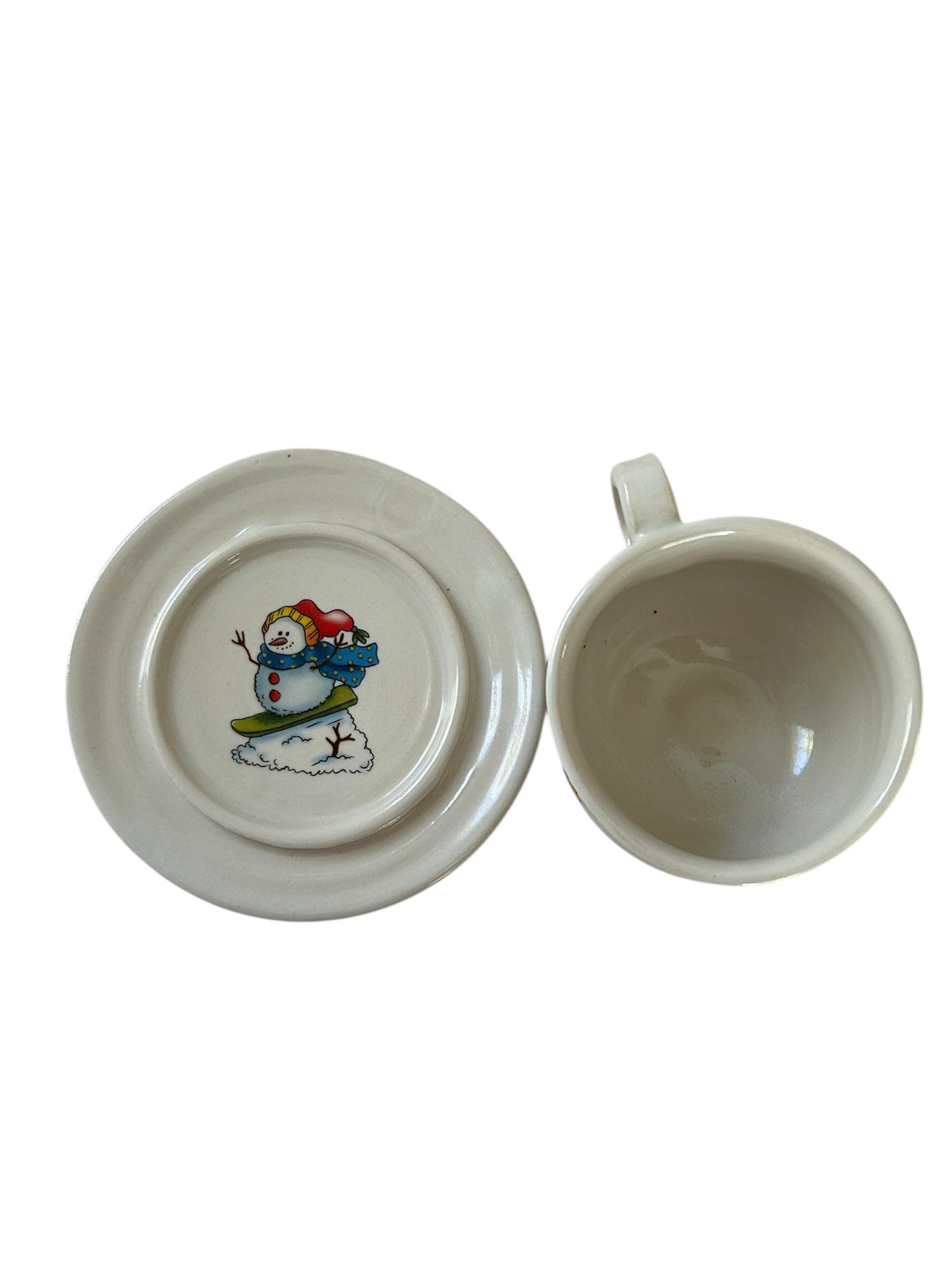 Winter Snowmen Tea Cup #46 with Saucer