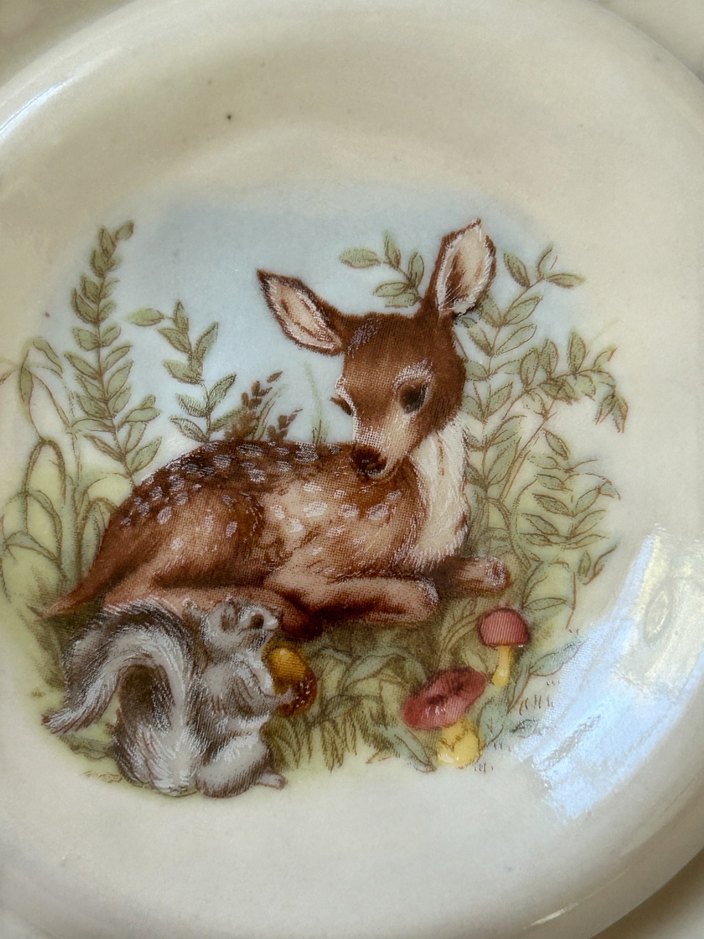 Woodland Tea Cup #48 with Cute Fawn and Squirrel Designs