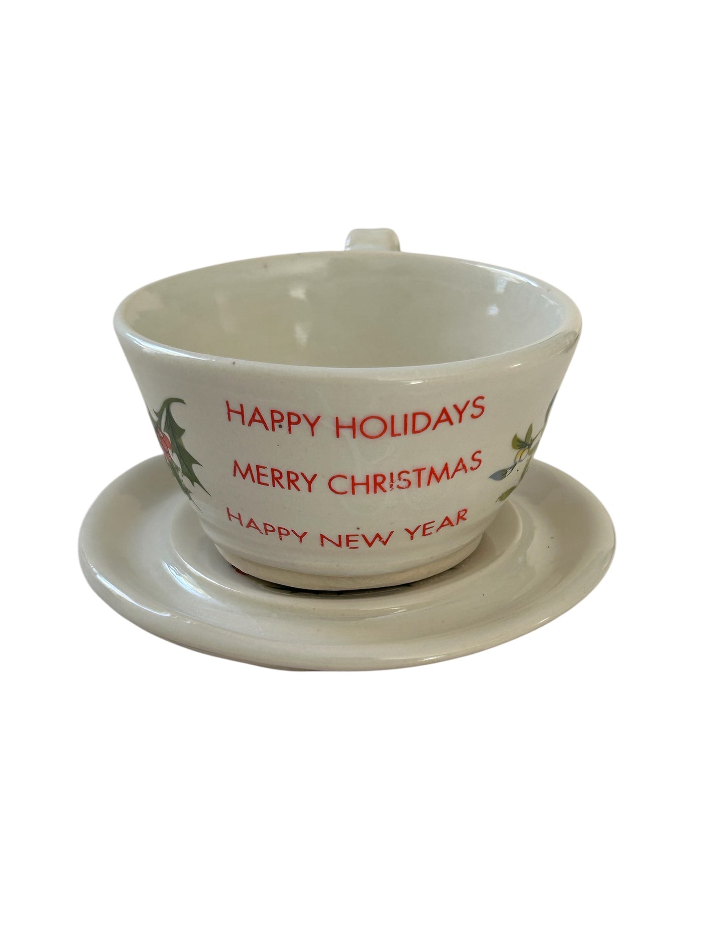 Holiday Tea Cup #49 with Holly and Berries