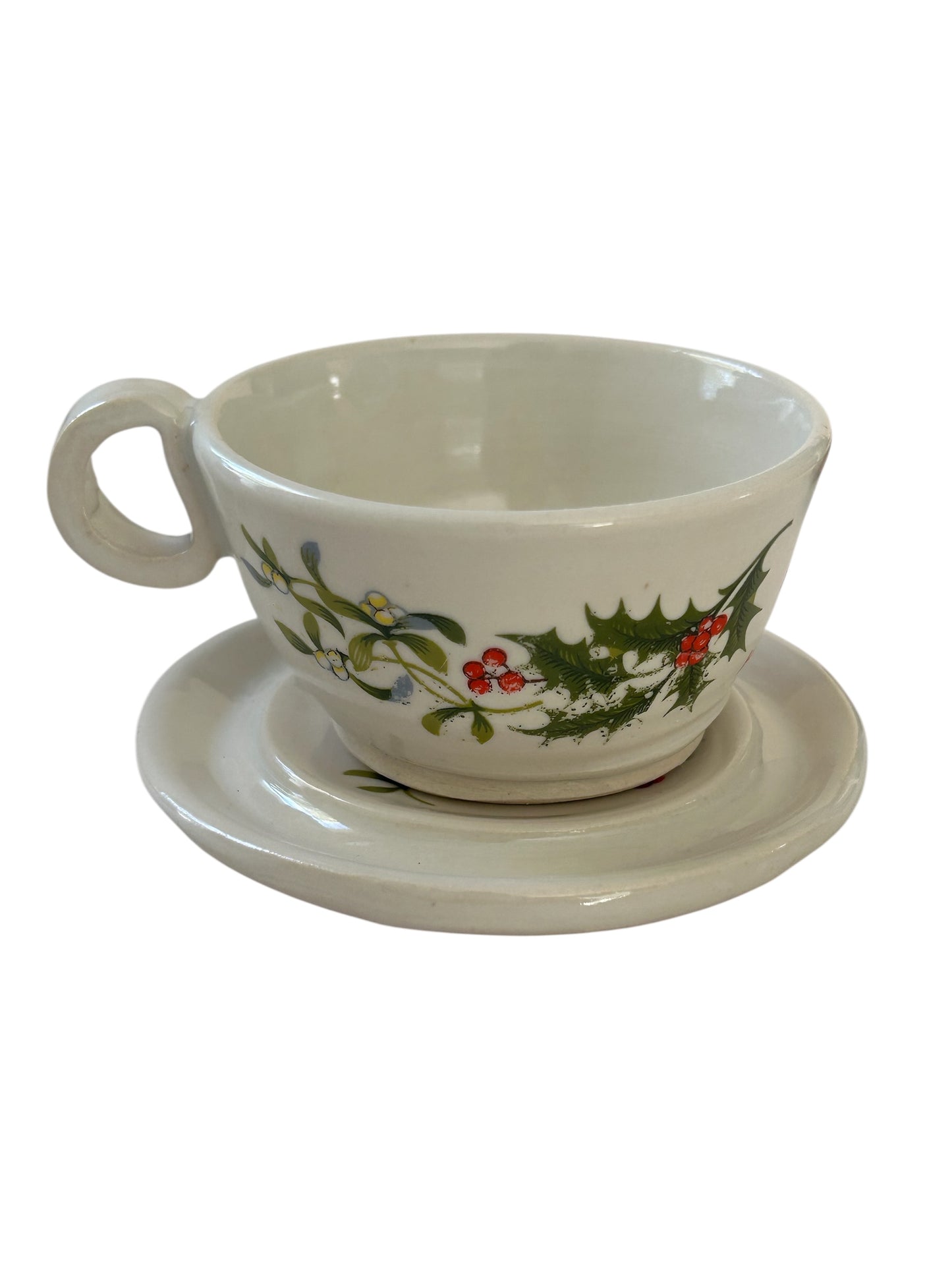 Holiday Tea Cup #49 with Holly and Berries