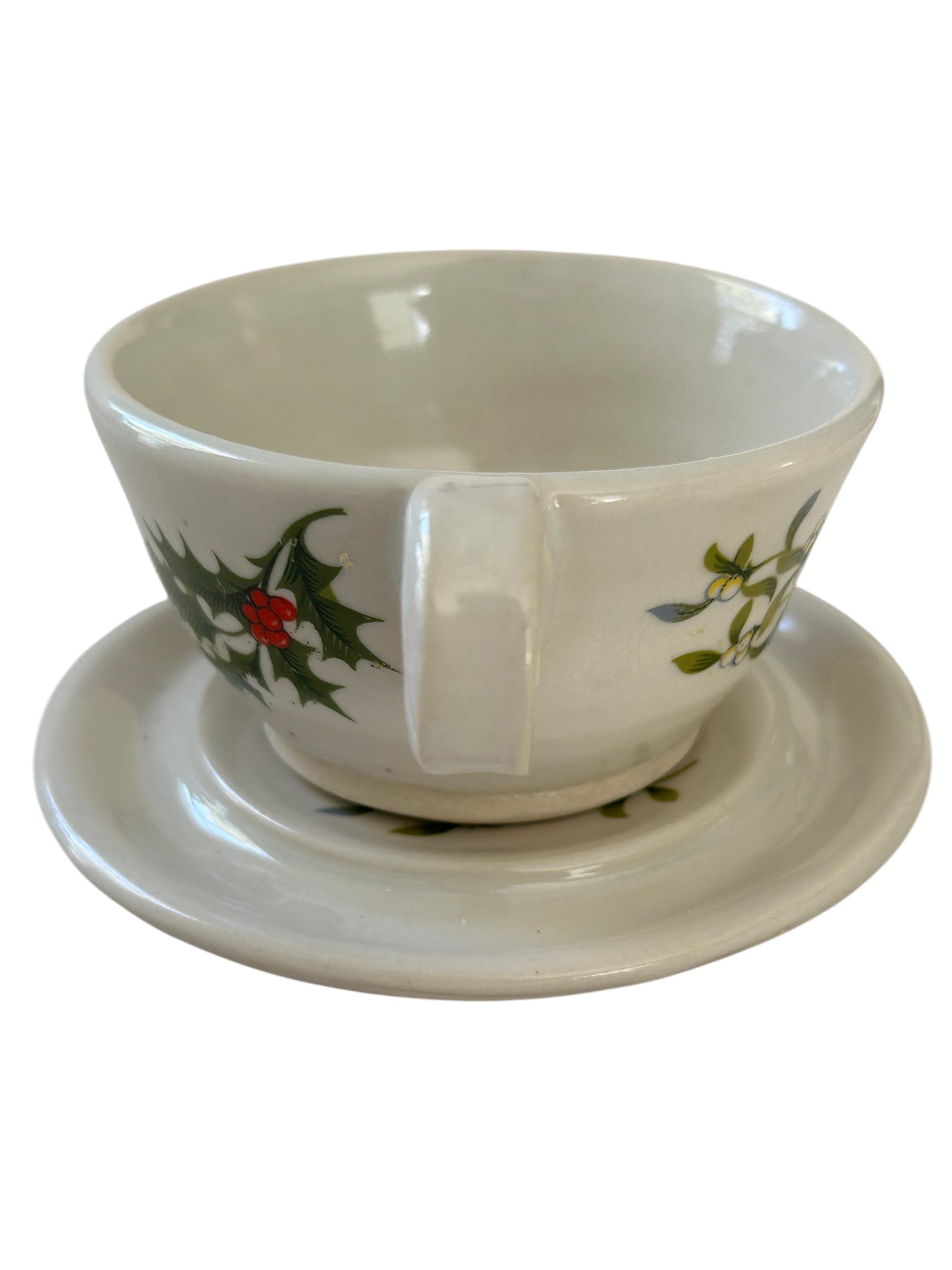 Holiday Tea Cup #49 with Holly and Berries