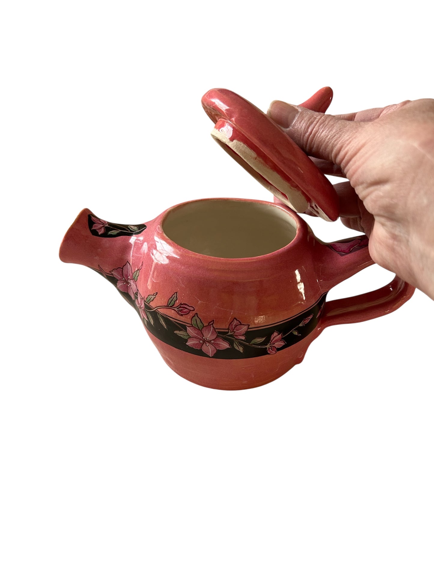 Six-Piece Tea Set #50 with Floral Scrolls Ceramic Decals