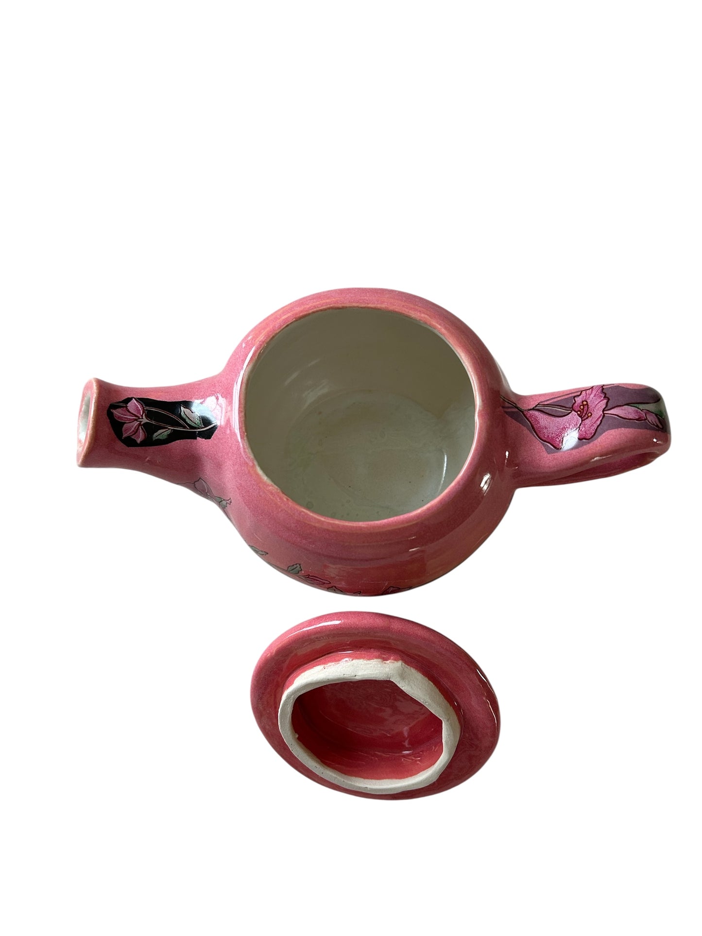 Six-Piece Tea Set #50 with Floral Scrolls Ceramic Decals