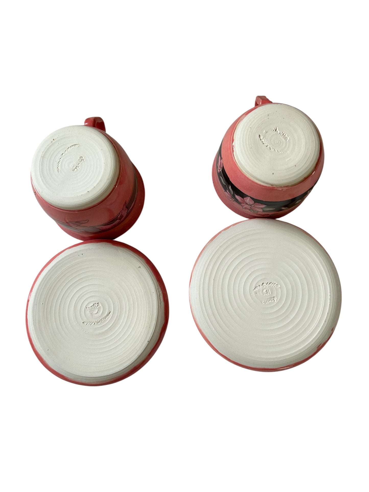 Six-Piece Tea Set #50 with Floral Scrolls Ceramic Decals