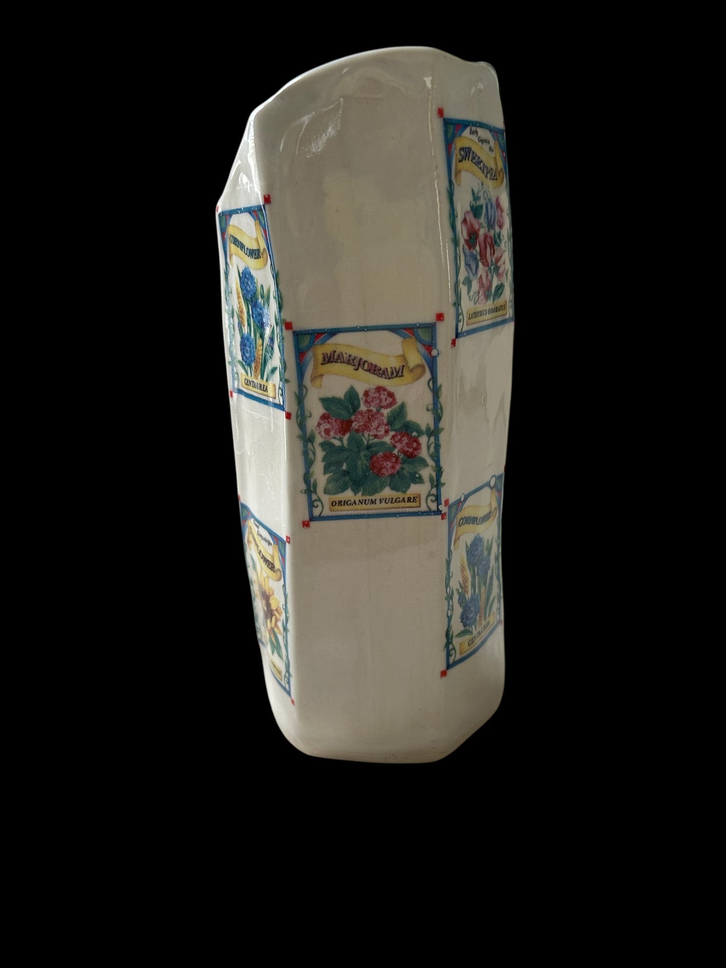 Medium Asymmetrical Extruded Vase #2 with Flower and Seed Packets Decals