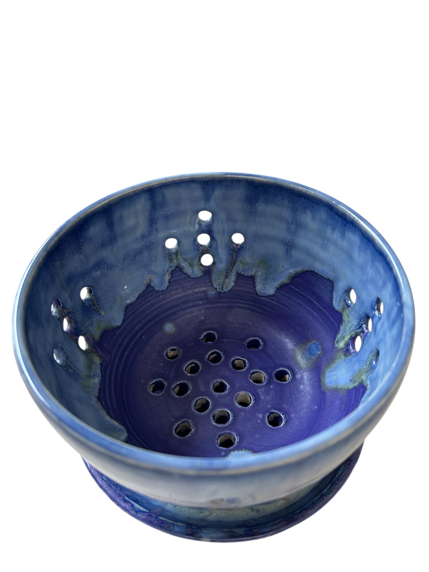 Berry Bowl #7 with Drip Plate in Aspen Blue