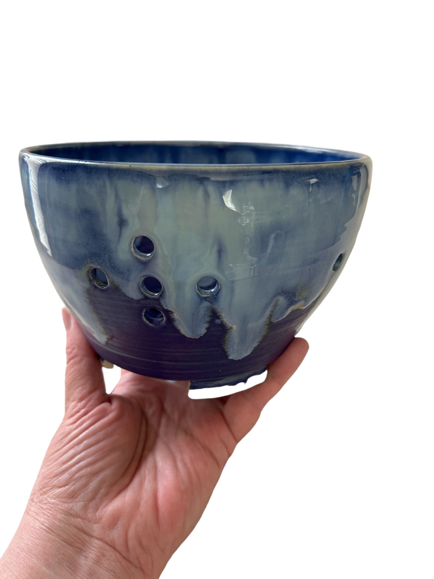 Berry Bowl #7 with Drip Plate in Aspen Blue
