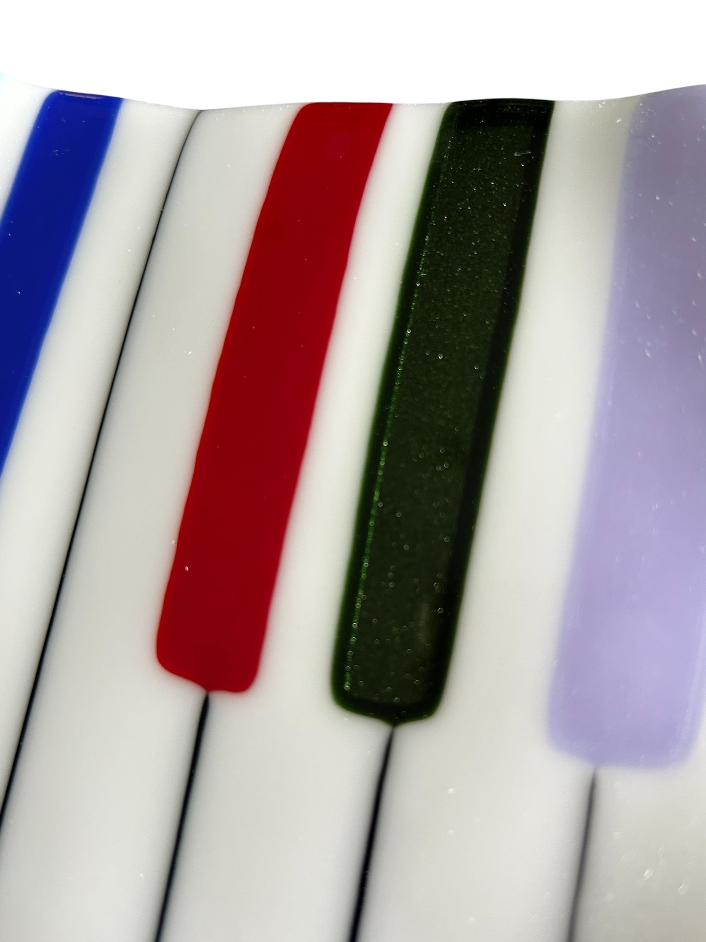 Homemade Fused Glass Sushi Plate with Crazy Piano Keys Design