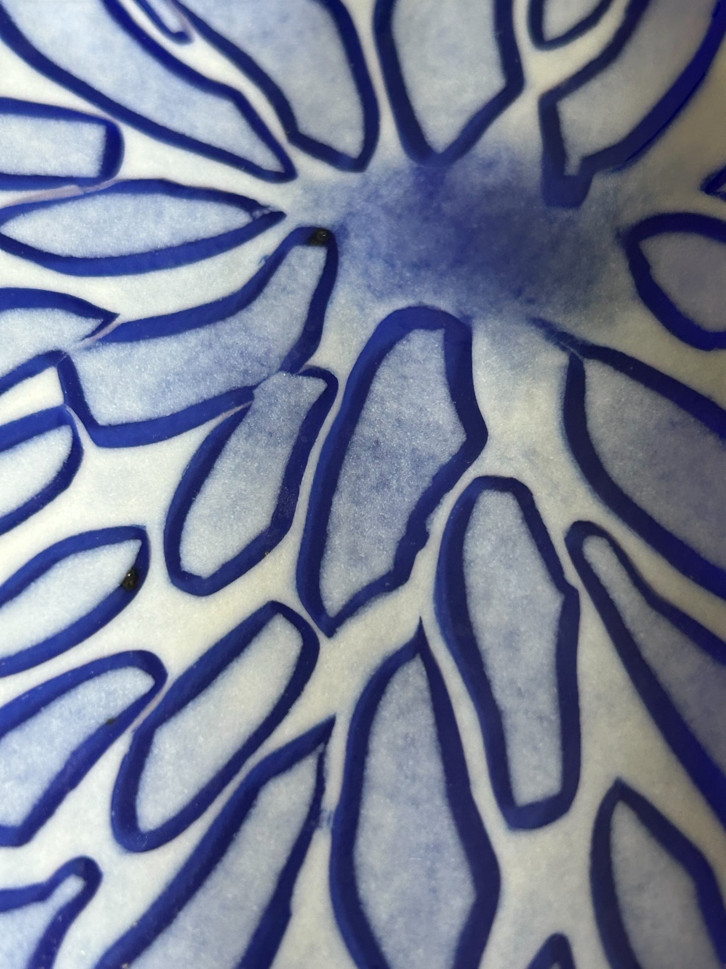 Homemade Rectangular Fused Glass Plate with Bullseye Design