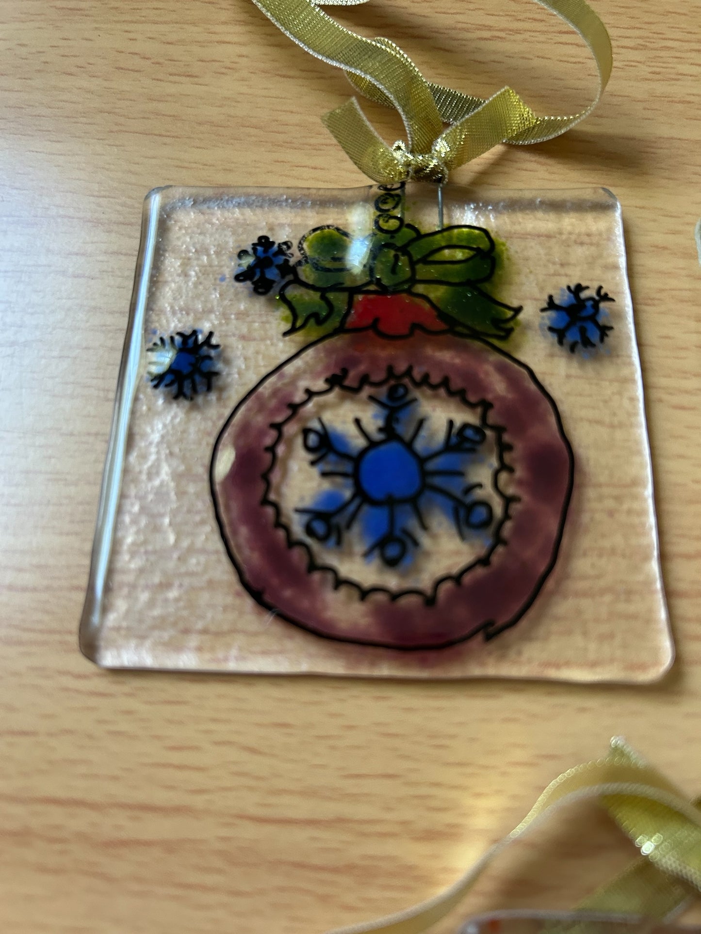 Homemade Fused Glass Frit Ornaments