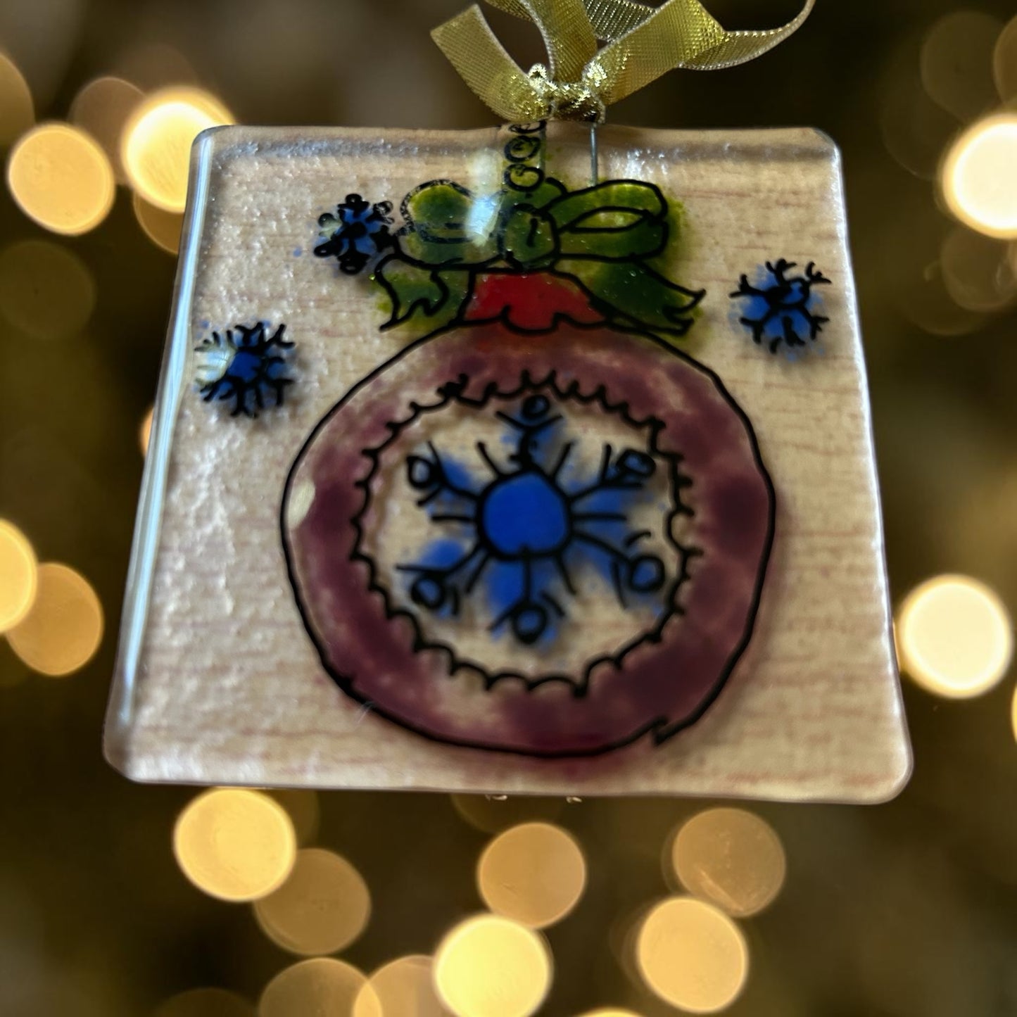 Homemade Fused Glass Frit Ornaments
