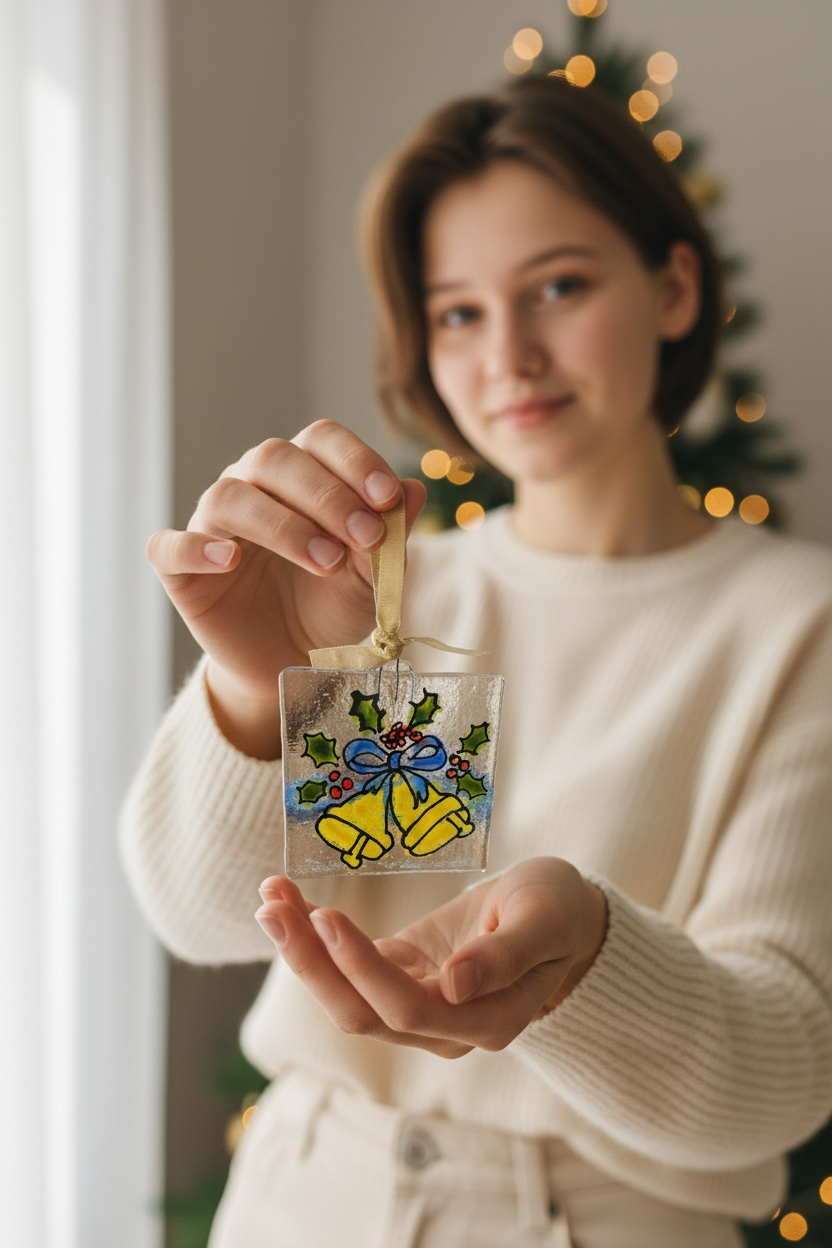 Homemade Fused Glass Frit Ornaments