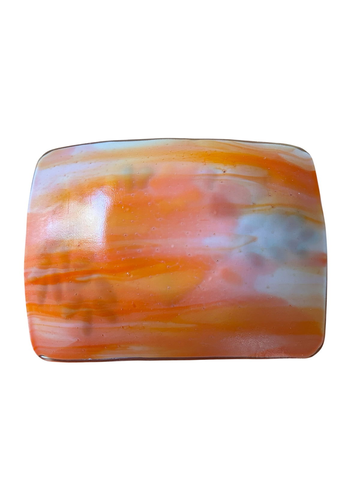 Homemade Fused Glass Tray with Thanksgiving Pumpkins