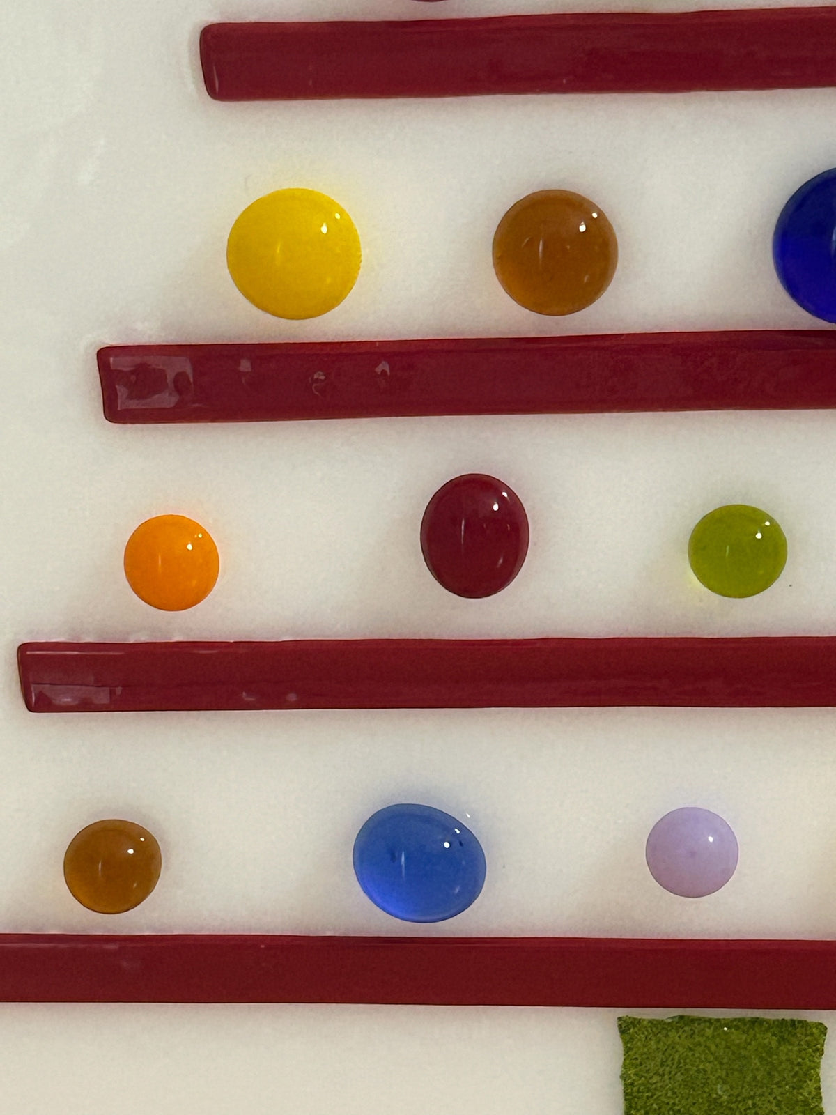 Homemade Fused Glass Abstract Christmas Tree with Multicolor Lights