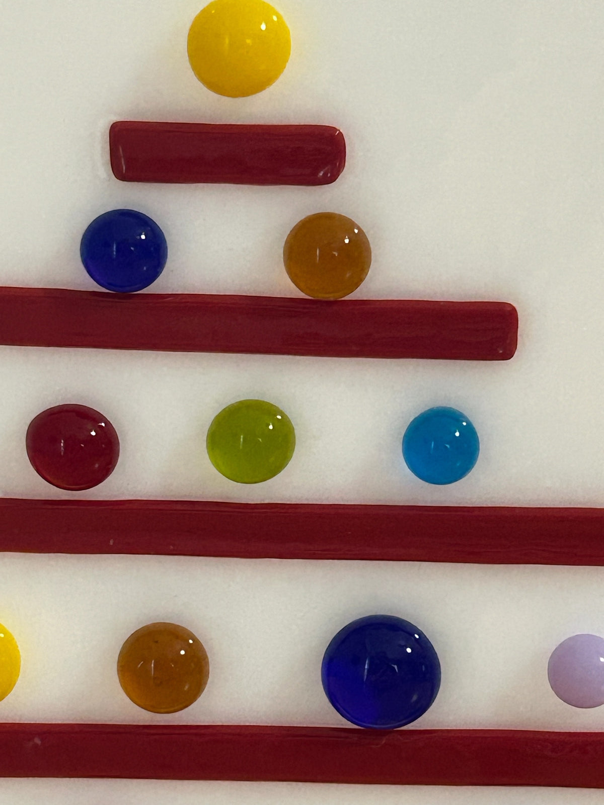 Homemade Fused Glass Abstract Christmas Tree with Multicolor Lights
