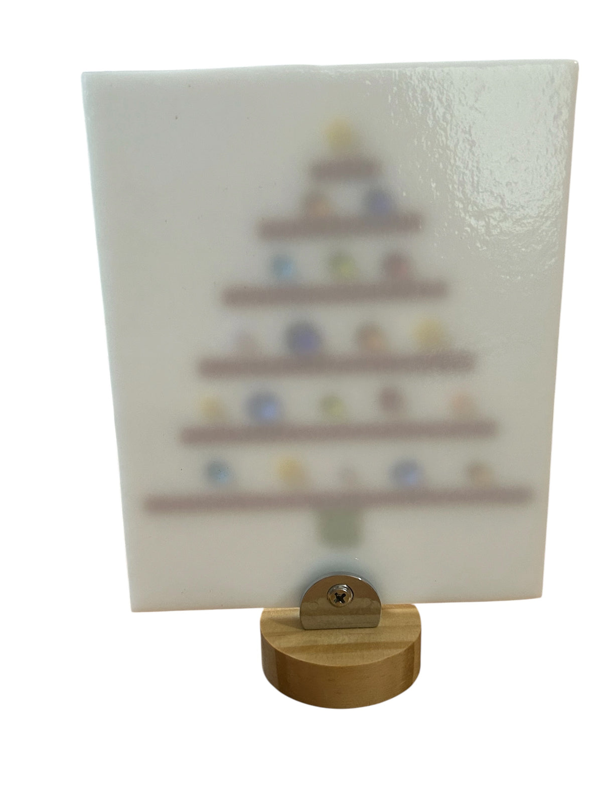 Homemade Fused Glass Abstract Christmas Tree with Multicolor Lights