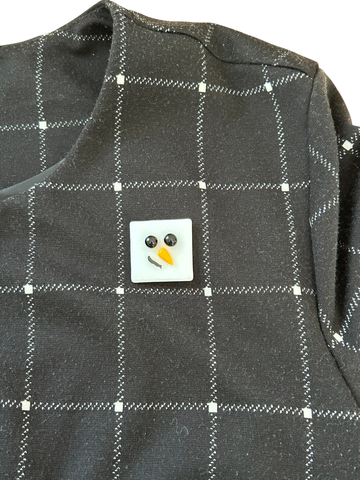 Homemade Fused Glass Snowman or Penguin Pins