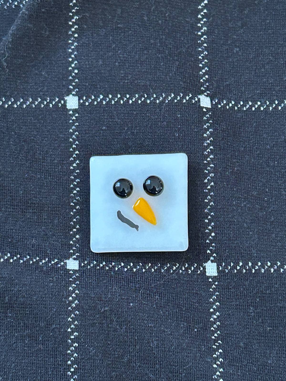 Homemade Fused Glass Snowman or Penguin Pins