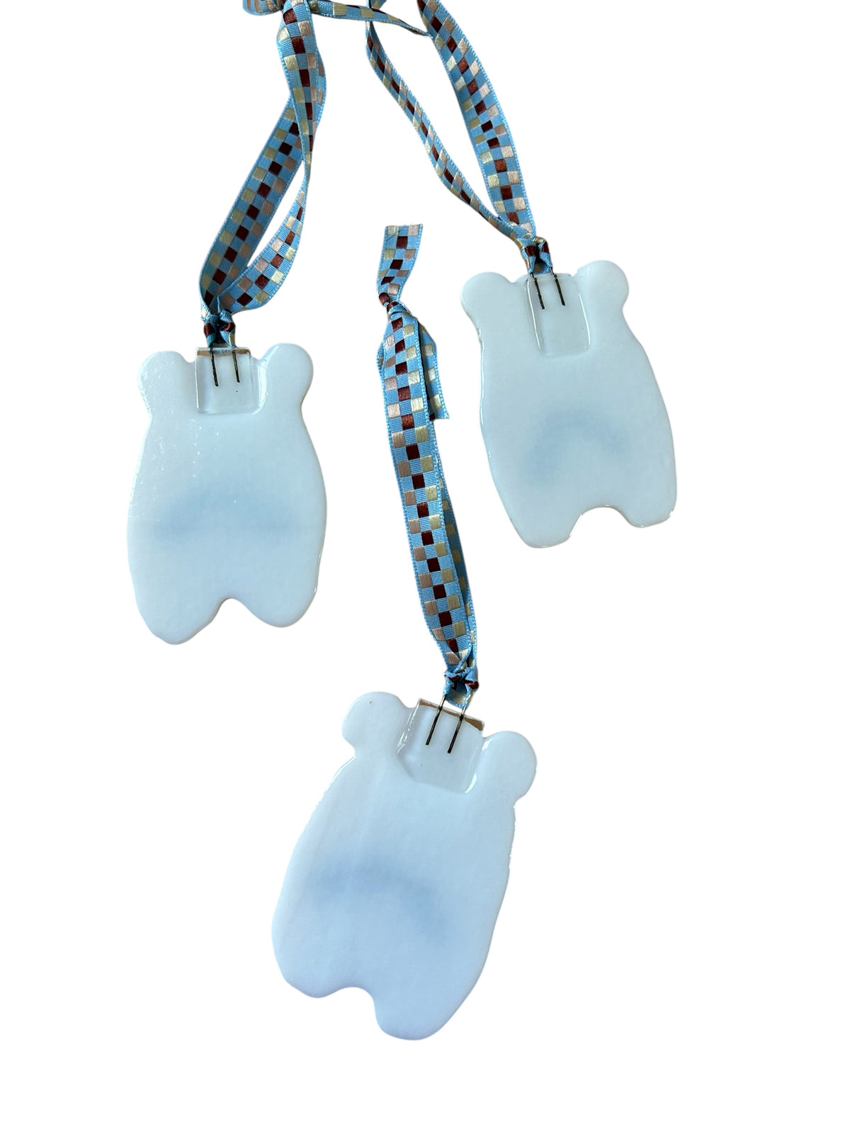 Festive Fused Glass Polar Bear Christmas Ornament