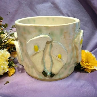 Sprigged Mug #24 with White Calla Lilies