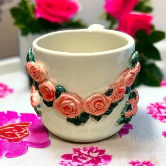 Sprigged Mug #27 with Pink Roses