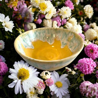 General Purpose Bowl #32 in Yellow and Speckled Mint