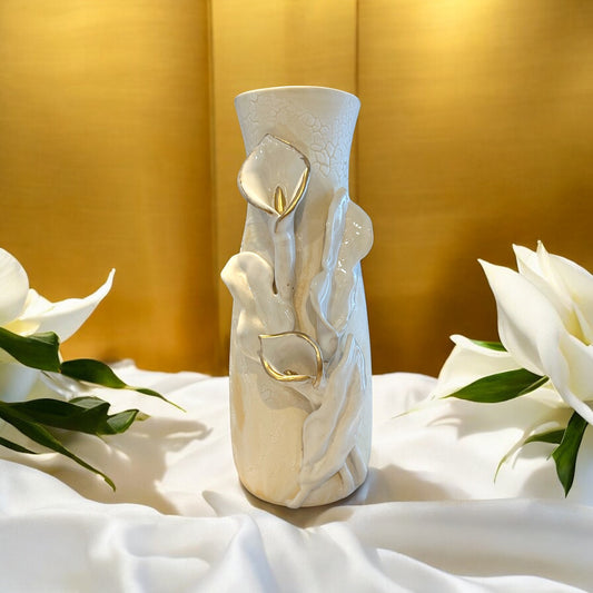 Calla Lily Slip Casted Sculpture Vase 7"