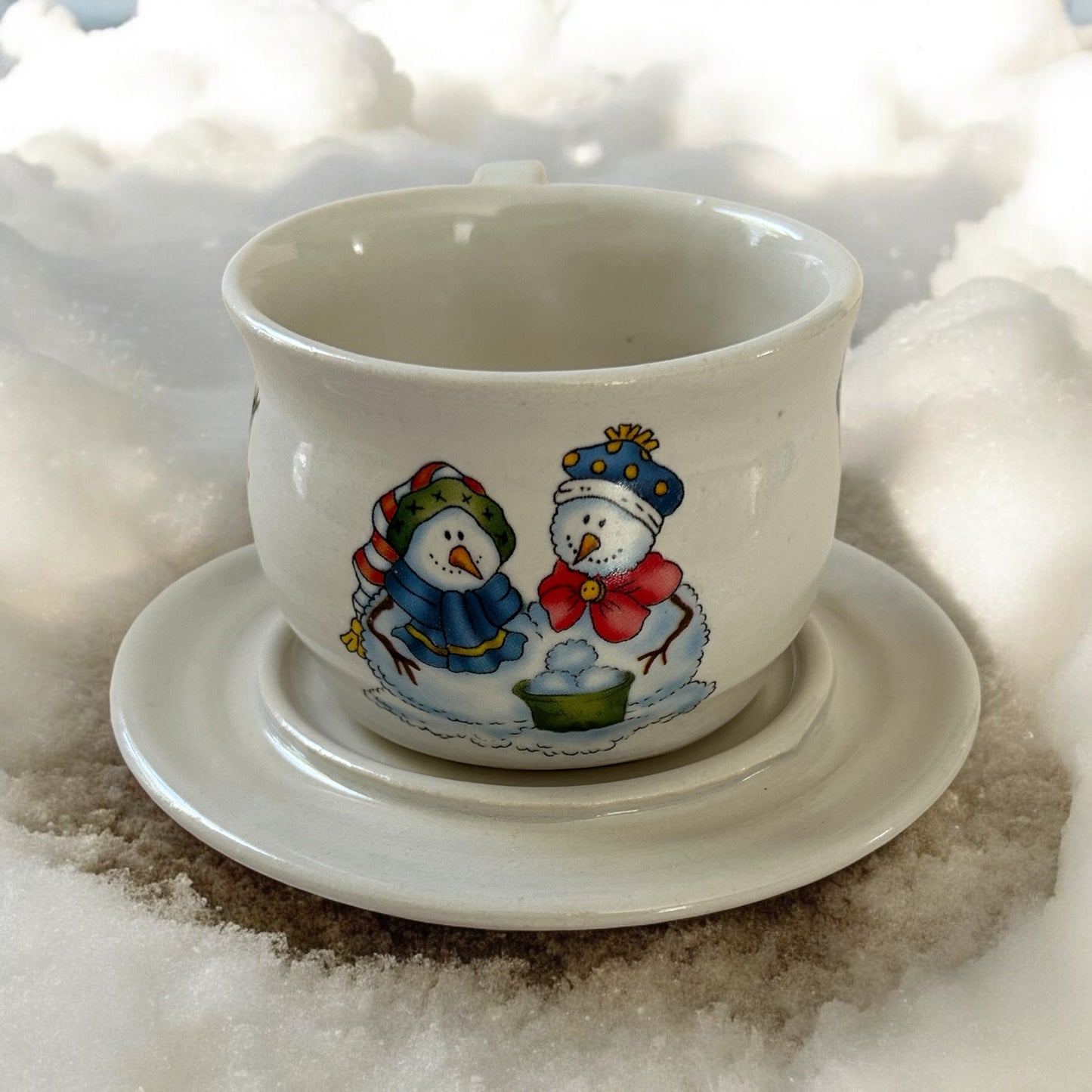 Winter Snowmen Tea Cup #46 with Saucer