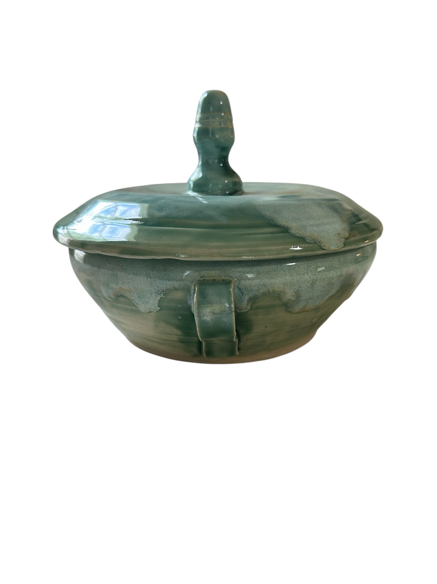 Soup Tureen #1 with Lid in Jade Celadon and Moss Mist