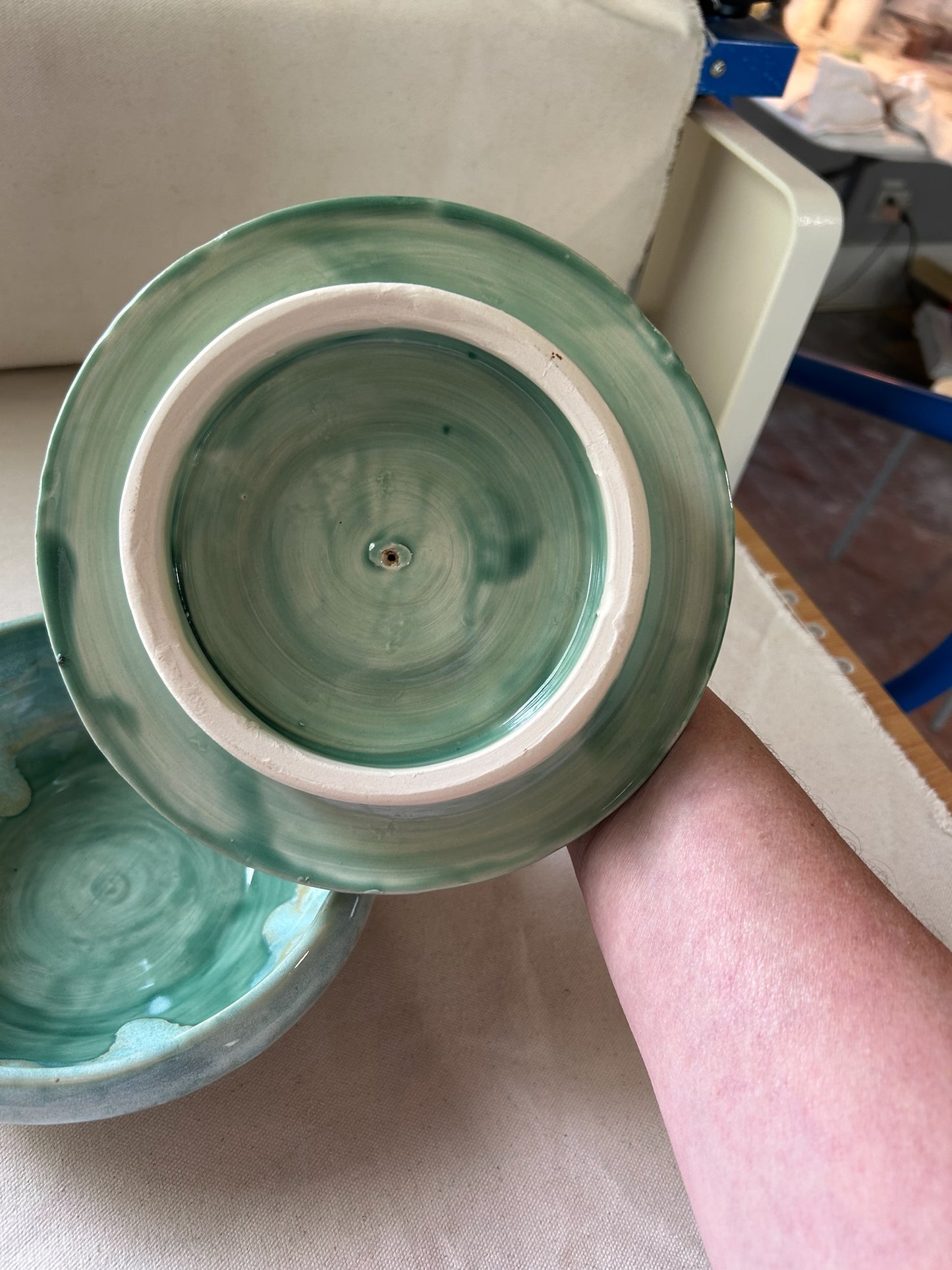 Soup Tureen #1 with Lid in Jade Celadon and Moss Mist