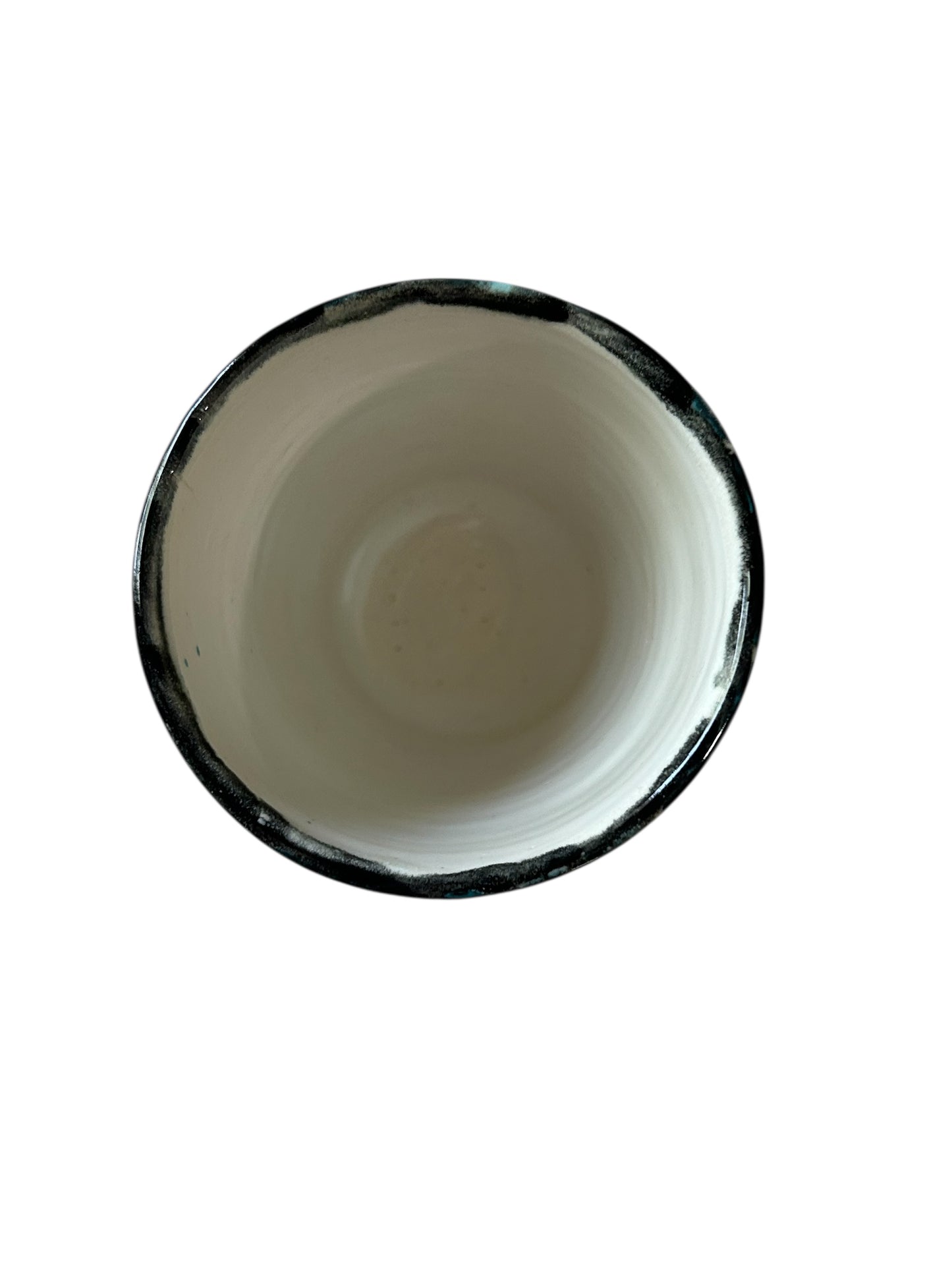 Tape Resist Tumbler #1 in Dark Turquoise Blue and Black