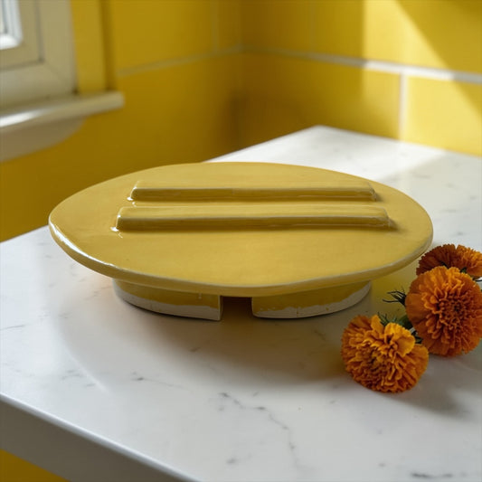 Pedestal Soap Dish #55 in Marigold Yellow