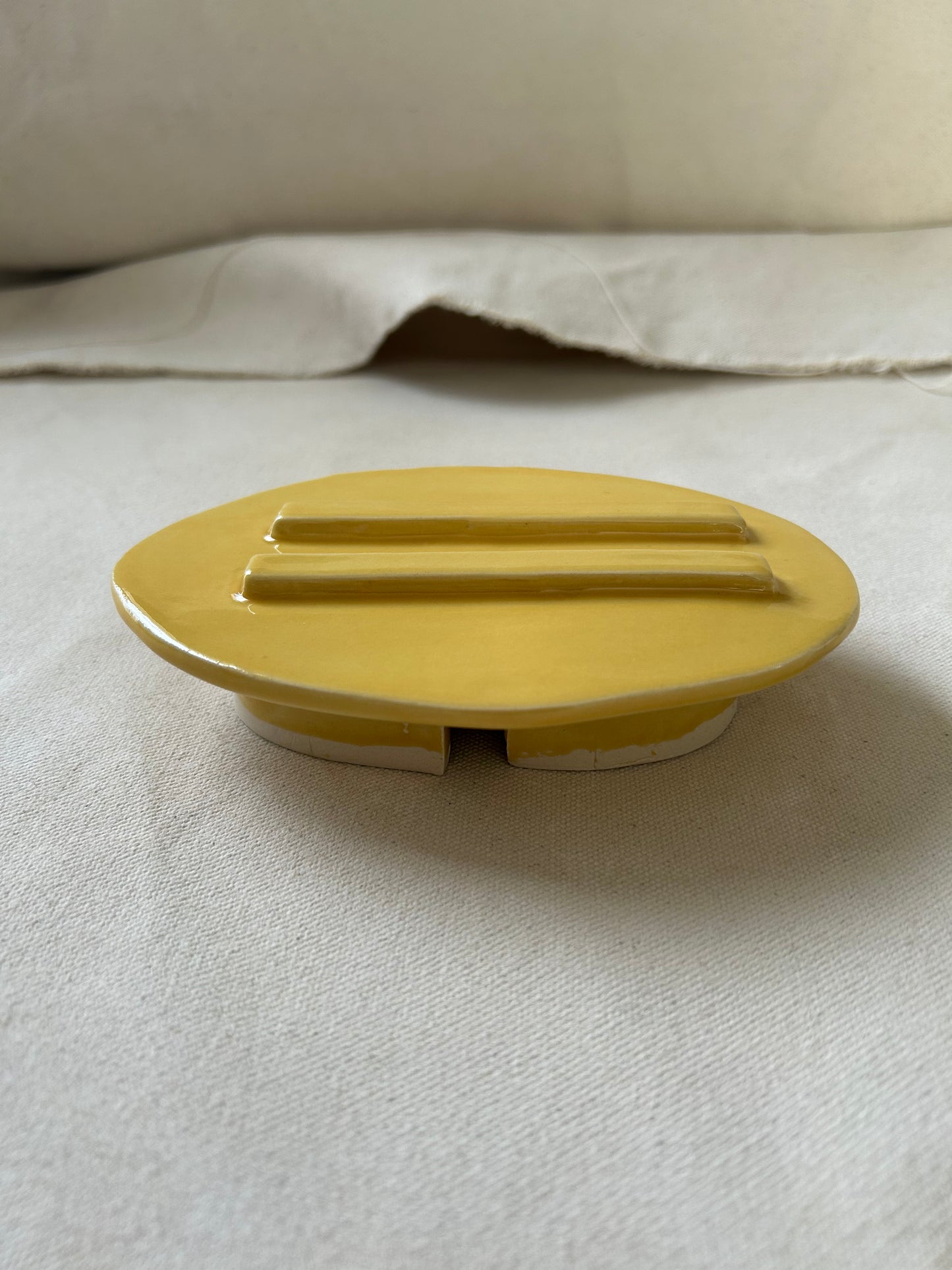 Pedestal Soap Dish #55 in Marigold Yellow