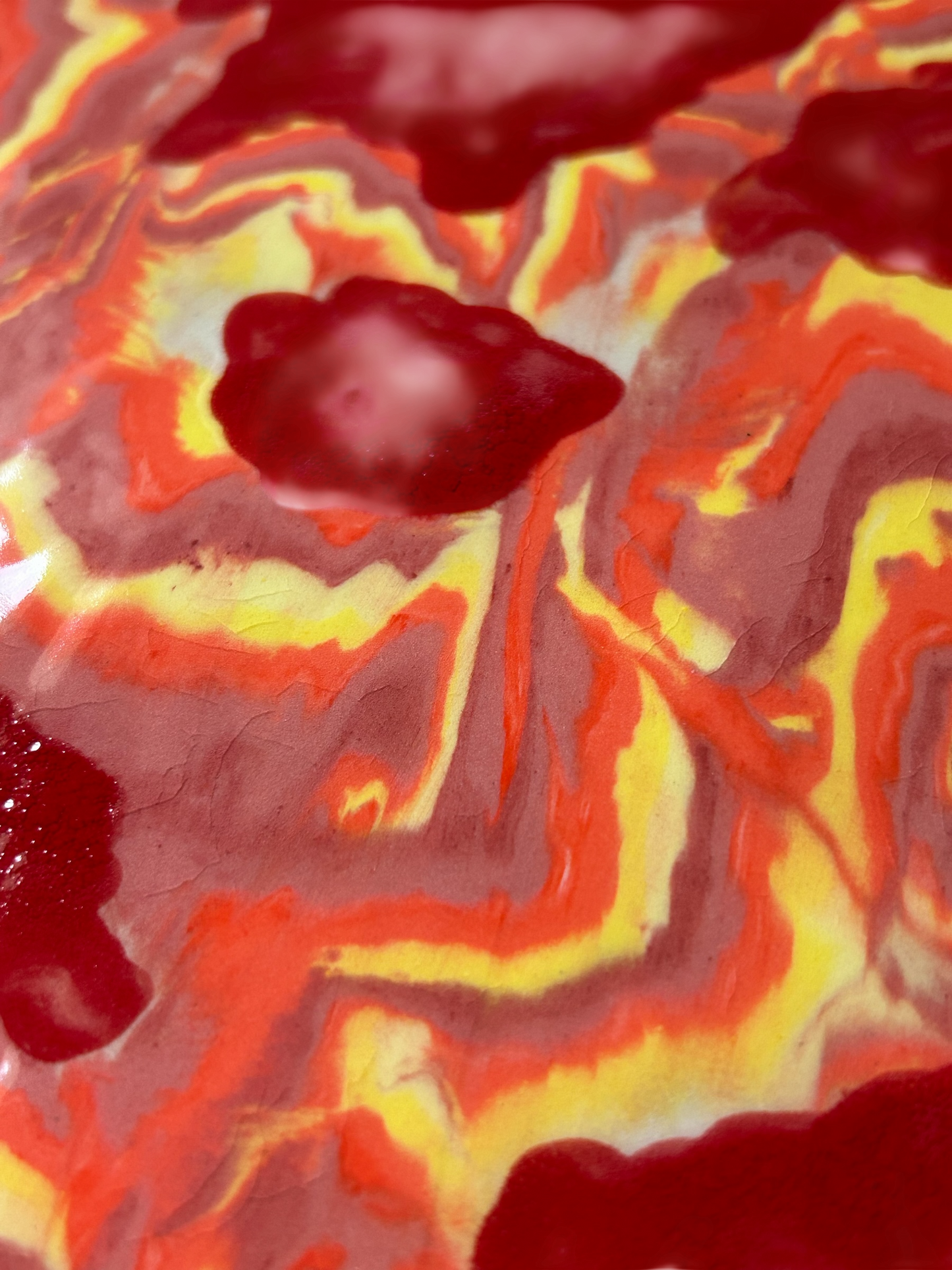 Handbuilt Round Nerikomi Cheeseboard/Charcuterie Board in Magma